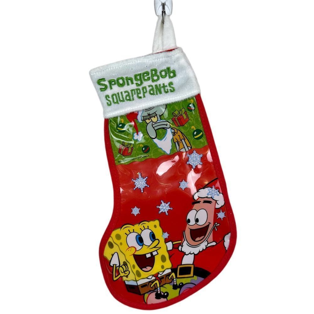 Y2K SpongeBob 2005 Christmas Stocking Plastic Small Rare